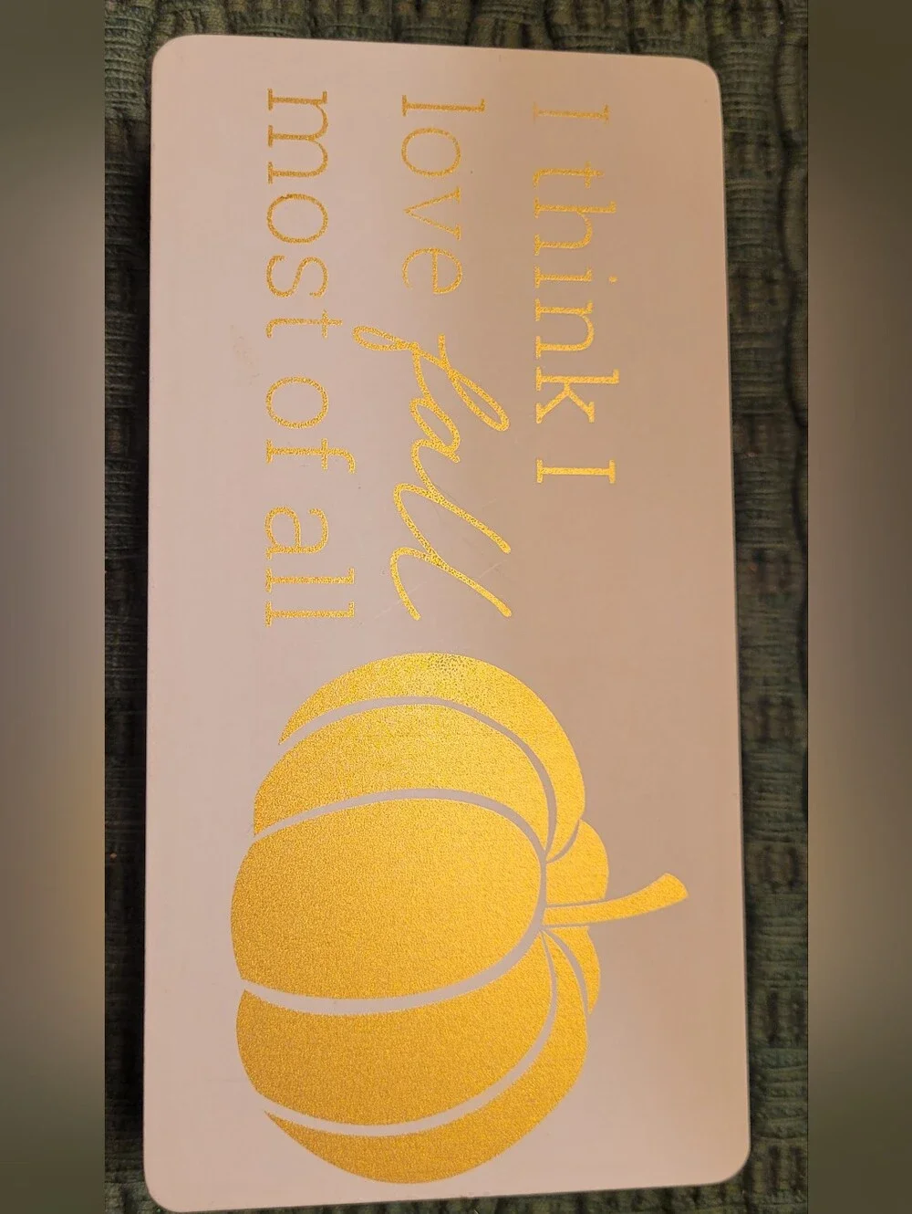 Target White and Gold Fall Pumpkin Sign
